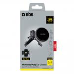 Suport auto SBS TESUPMAGWIR15W, compatibil MagSafe, Air Vent Mount, Incarcare Wireless 15W, Cablu USB-A la USB-C, Negru 5 - lerato.ro
