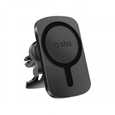 Accesorii auto, Suport auto SBS TESUPWIR15WMS, compatibil MagSafe, Air Vent Mount, Incarcare Wireless 7.5W, Rotire 360 grade, Negru, lerato.ro