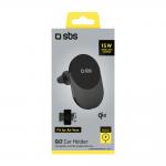 Suport auto SBS TESUPPVENTWIRQI215W, compatibil MagSafe, Air Vent Mount, Incarcare Wireless 15W, Rotire 360 grade, Negru 3 - lerato.ro