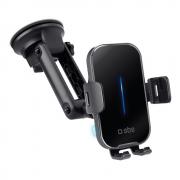 Suport auto SBS TESUPEXTWIR15W, Dashboard / Windshield Mount, Incarcare Wireless 15W, Cablu USB-A la USB-C, Negru