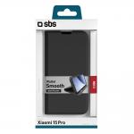 Carcasa flip cover SBS Smooth Wallet compatibila cu Xiaomi 15 Pro, Negru 3 - lerato.ro