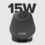 Stand 3 in 1 cu incarcare wireless SBS Power Dock compatibil MagSafe, 15W, USB-C, Negru 3 - lerato.ro