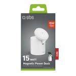 Stand cu incarcare wireless SBS compatibil MagSafe, 15W, USB-C, Alb 3 - lerato.ro