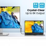 Adaptor video Tomtoc, USB-C tata la DisplayPort mama, 8K, 60Hz, Negru / Gri 5 - lerato.ro