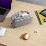 Organizator cabluri Tomtoc Light T12, Husa de depozitare accesorii mici, 24.5 × 7.0 × 13.0 cm, Gri 17 - lerato.ro
