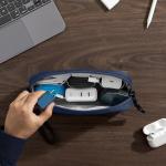 Organizator cabluri Tomtoc Light T12, Husa de depozitare accesorii mici, 21 x 13 x 5 cm, Navy Blue 19 - lerato.ro