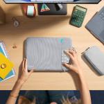 Set husa laptop 14 inch si husa pentru accesorii Tomtoc Sleeve, Gri 12 - lerato.ro