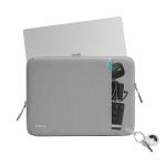 Set husa laptop 14 inch si husa pentru accesorii Tomtoc Sleeve, Gri 5 - lerato.ro