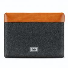 Husa Tomtoc Sleeve compatibila cu laptop 13 inch, Gri / Maro