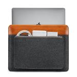 Husa Tomtoc Sleeve compatibila cu laptop 13 inch, Gri / Maro 3 - lerato.ro