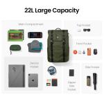 Rucsac pentru calatorii Tomtoc VintPack TA1 Liteway compatibil cu laptopuri de pana la 16 inch, 	45 × 30 × 15 cm, Capacitate 22L, Verde 19 - lerato.ro