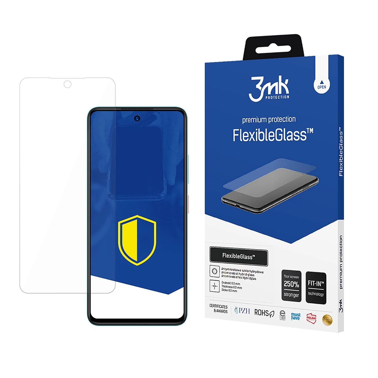 Folie sticla 3mk Hybrid FlexibleGlass compatibila cu ZTE Blade A75 5G, Transparent