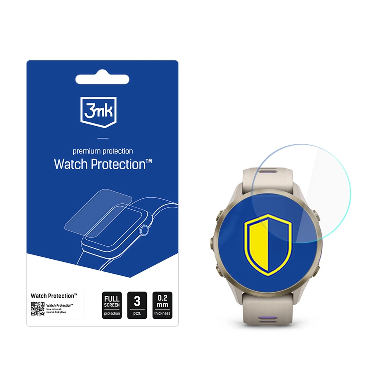 Folie de protectie 3mk Watch Protection ARC compatibila cu Garmin Forerunner 970 47mm, Transparent