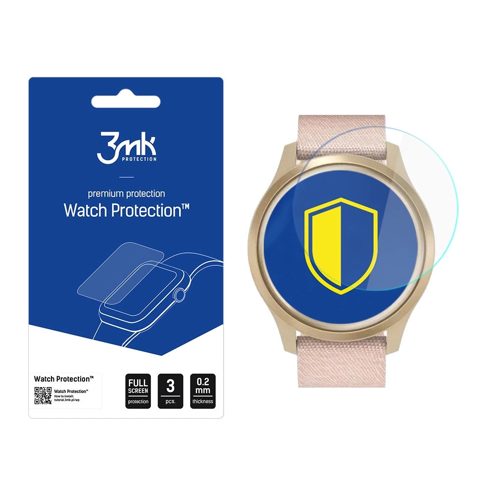 Folie protectie 3mk Watch Protection ARC Plus compatibil cu Garmin Vivomove Style 42mm, Transparent