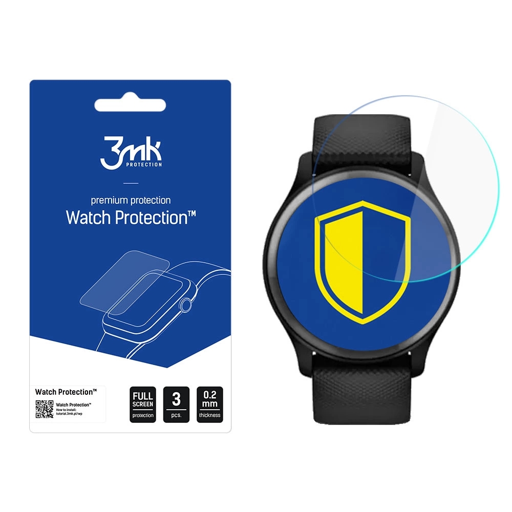 Folie protectie 3mk Watch Protection ARC Plus compatibil cu Garmin Vivomove Sport, Transparent