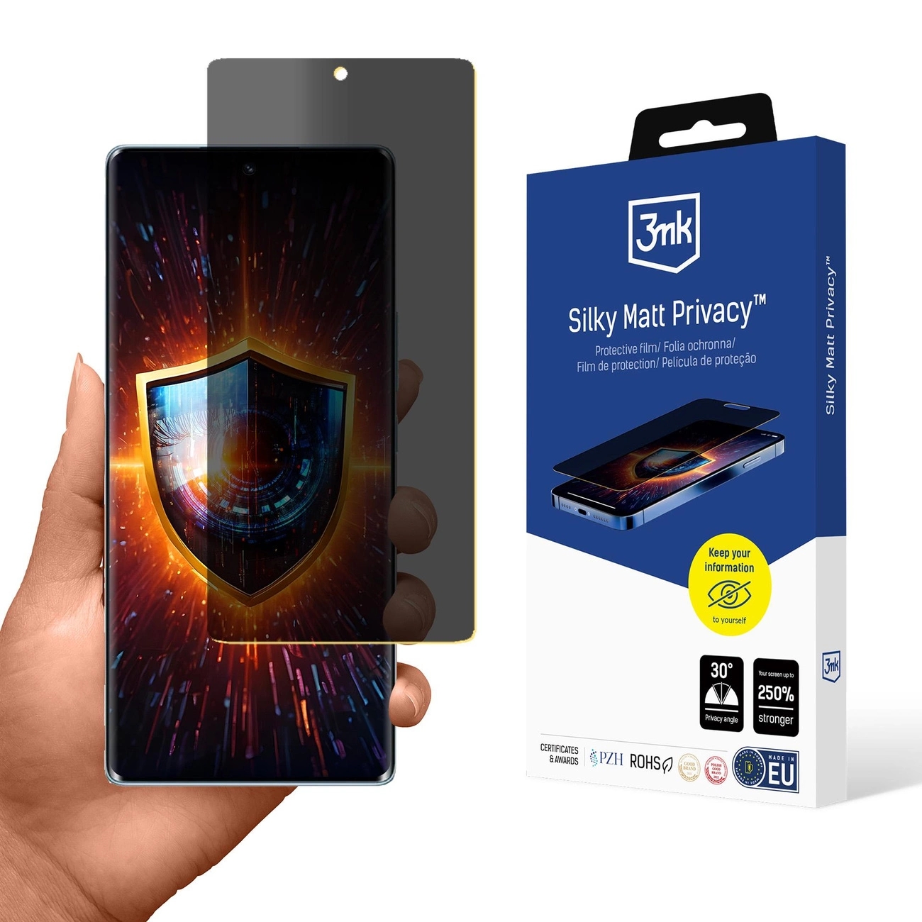 Folie protectie 3mk Silky Matt Privacy compatibila cu Honor 70, Transparent