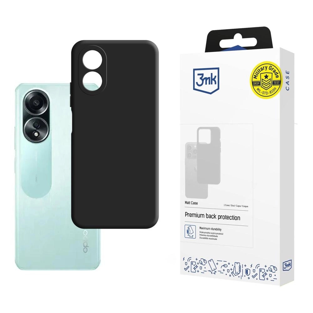 Carcasa 3mk Matt Case compatibila cu Oppo A58 4G, Negru