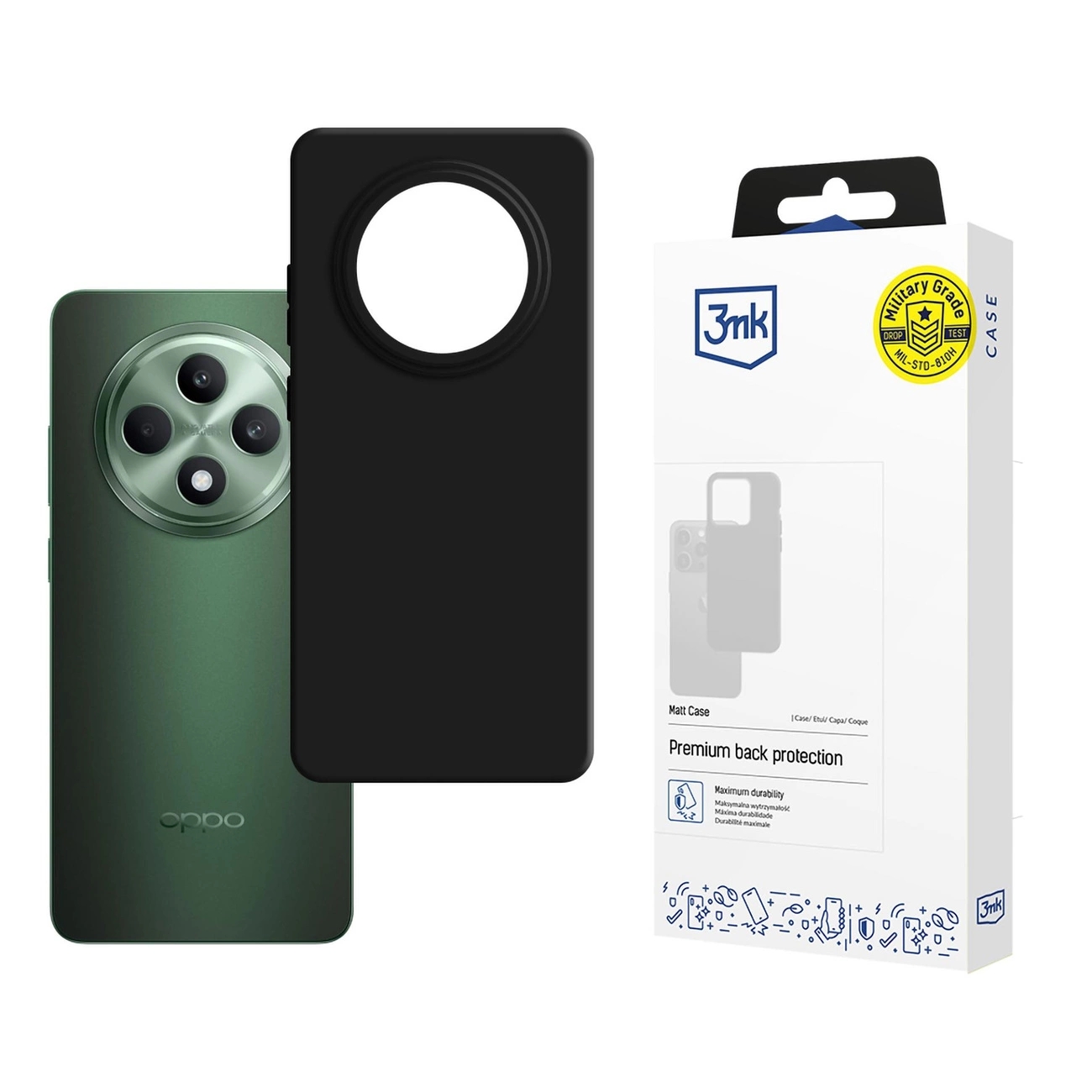 Carcasa 3mk Matt Case compatibila cu Oppo Reno 12 F/FS, Negru