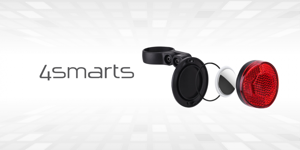 Tracker 4smarts SkyTag Duos cu reflector pentru bicicleta, CR2032, Bluetooth 5.3, Alb 1 Lerato.ro