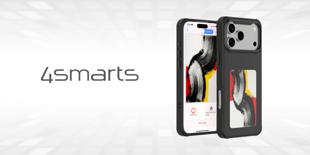 Carcasa 4smarts E-Ink cu MagSafe compatibila cu iPhone 17 Pro Max, Negru 1 Lerato.ro