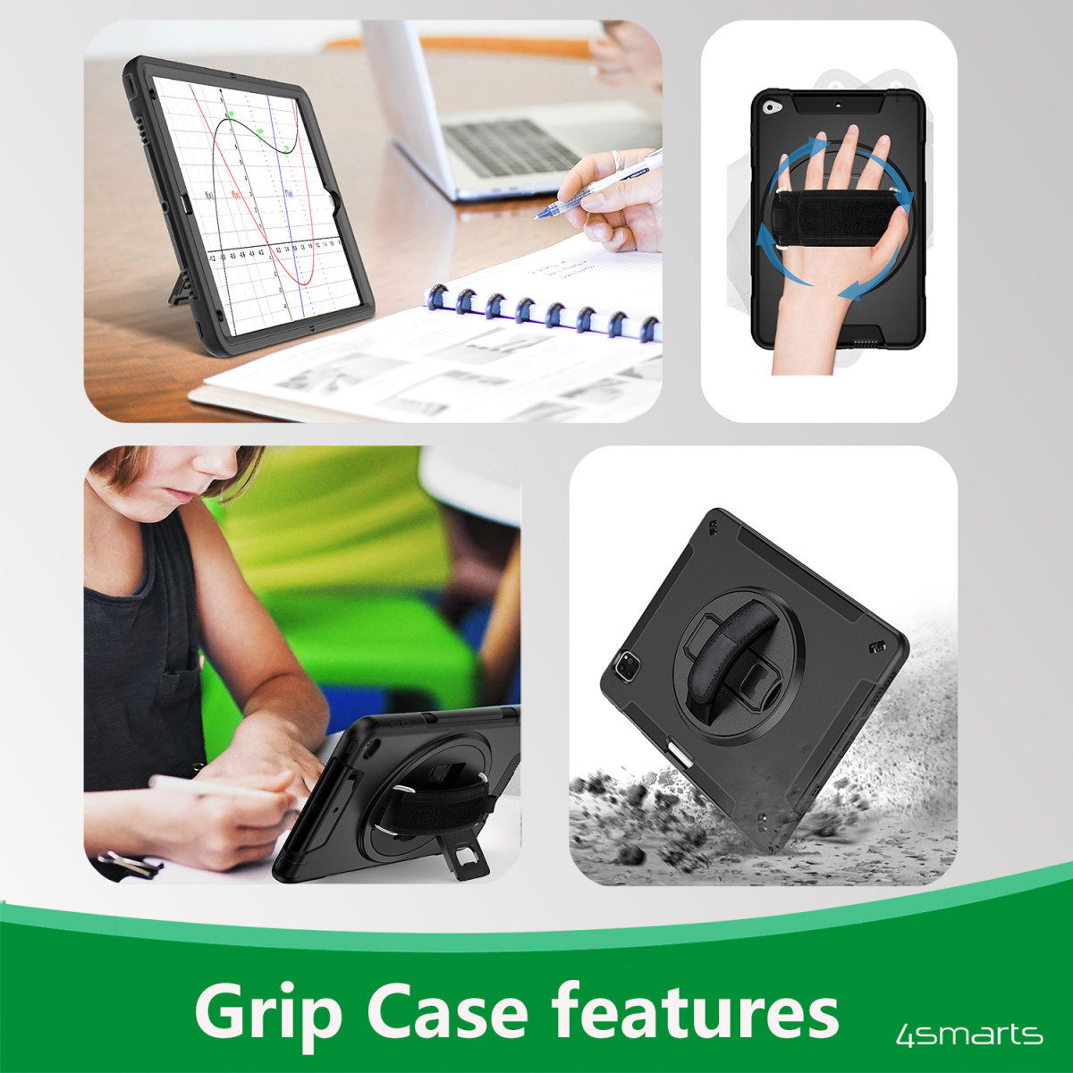 Carcasa 4smarts Rugged Case Grip compatibila cu Samsung Galaxy Tab Active 3 Black 1 Lerato.ro