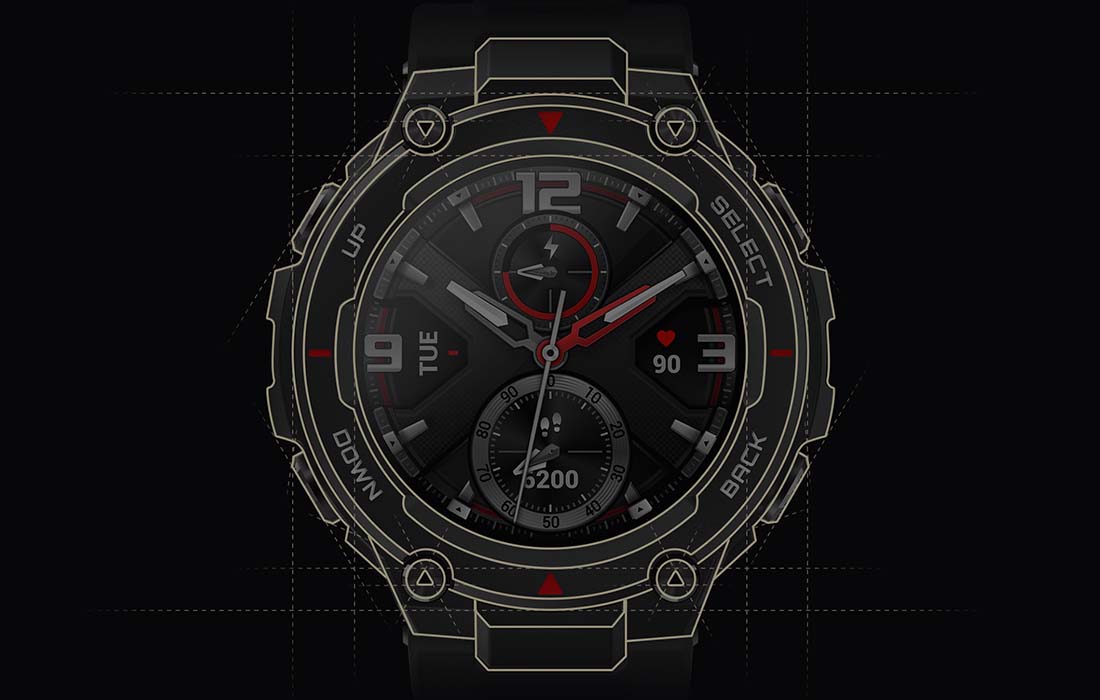 Ceas smartwatch Amazfit T-Rex, 390 mAh, Bluetooth 5.0, Black 1 Lerato.ro
