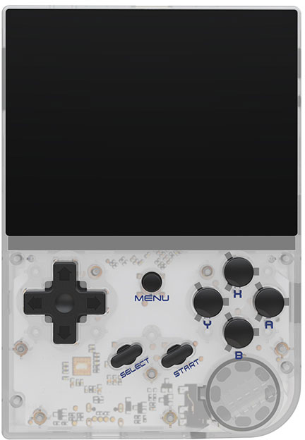 Consola portabila Anbernic RG35XX, ARM Cortex-A9, PowerVR SGX544MP, 256MB RAM DDR3, 64GB, Display IPS 3.5 inch, Gri / Transparent 1 Lerato.ro