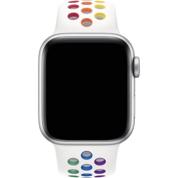Curea din cauciuc Apple Nike Sport compatibila cu Apple Watch 42/44/45mm, Alb 1 Lerato.ro