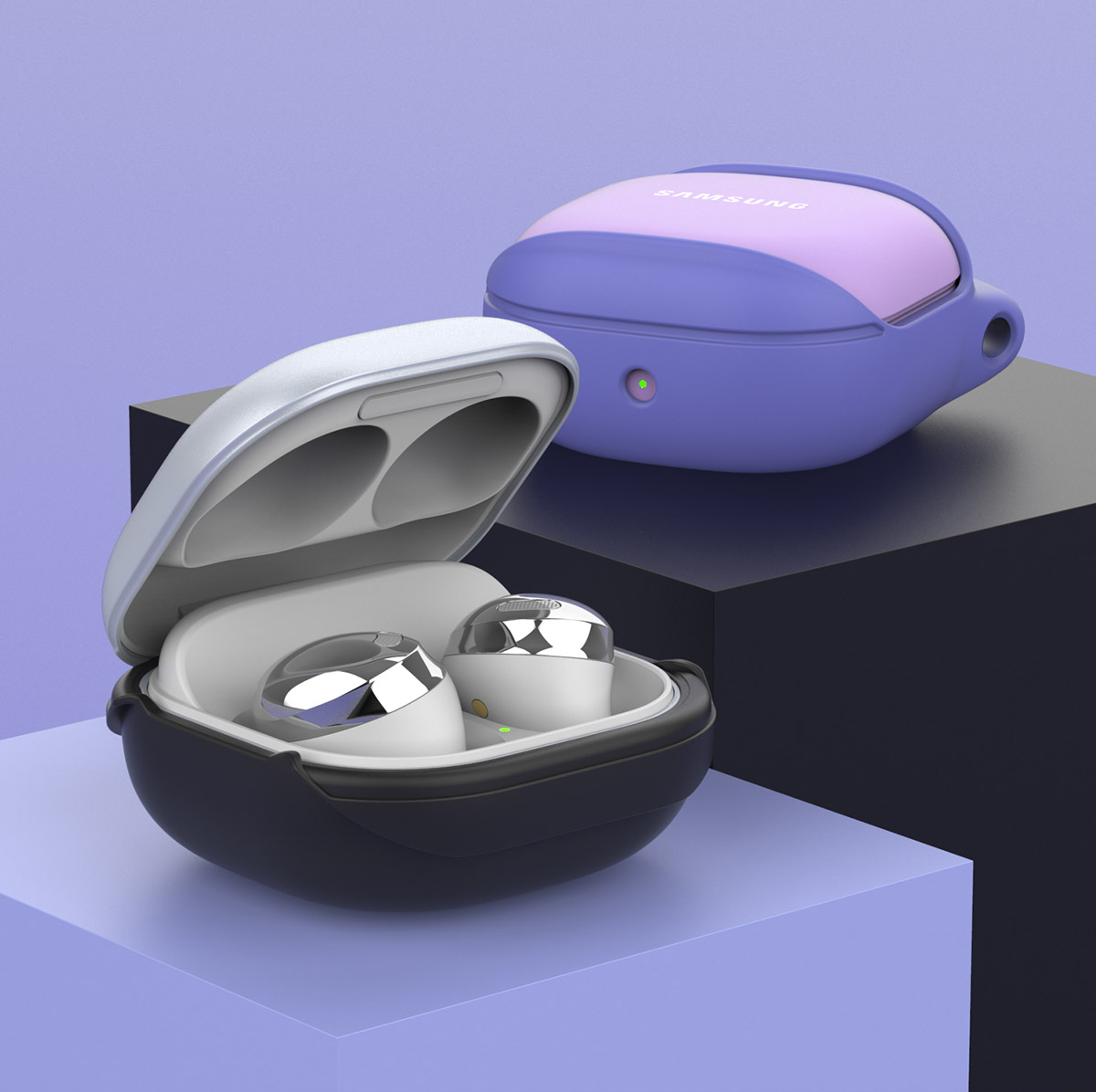 Carcasa Araree Bean compatibila cu Samsung Galaxy Buds Live / Pro / Fe, Negru 1 Lerato.ro