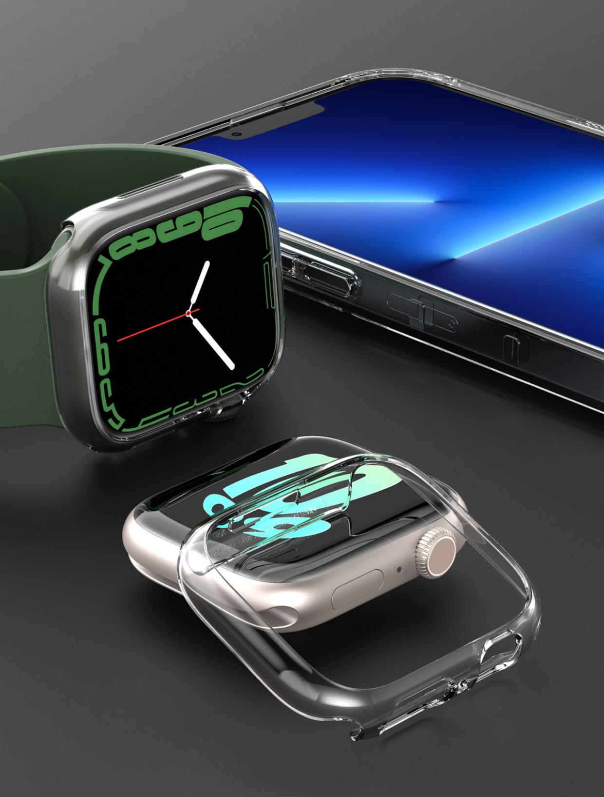 Carcasa Araree Nukin compatibila cu Apple Watch 7/8/9, 45mm, Transparent 1 Lerato.ro