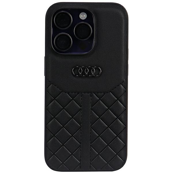 Carcasa Audi Genuine Leather compatibila cu iPhone 14 Pro, Negru 1 Lerato.ro