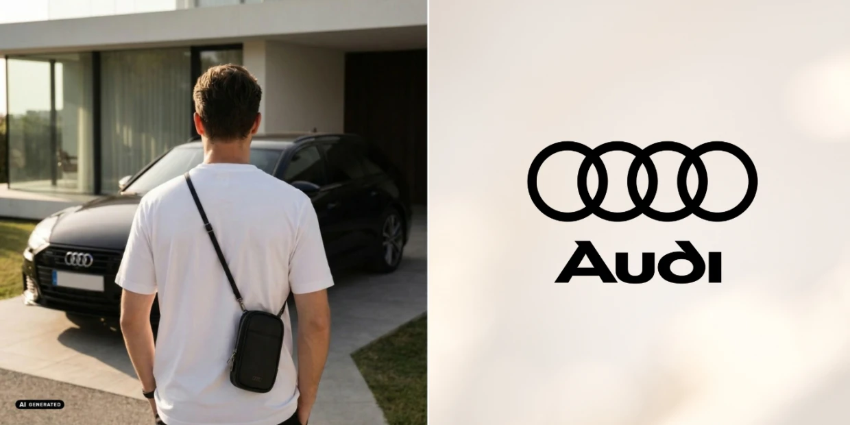 Geanta universala din piele sintetica Audi A6 D2, Negru 1 Lerato.ro