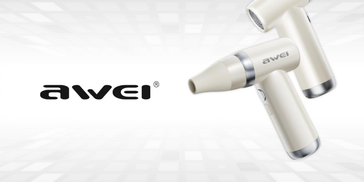 Ventilator portabil AWEI F40 3-in-1, 2A, 3300 mAh, 82000 rpm, 4 viteze, Bej 1 Lerato.ro