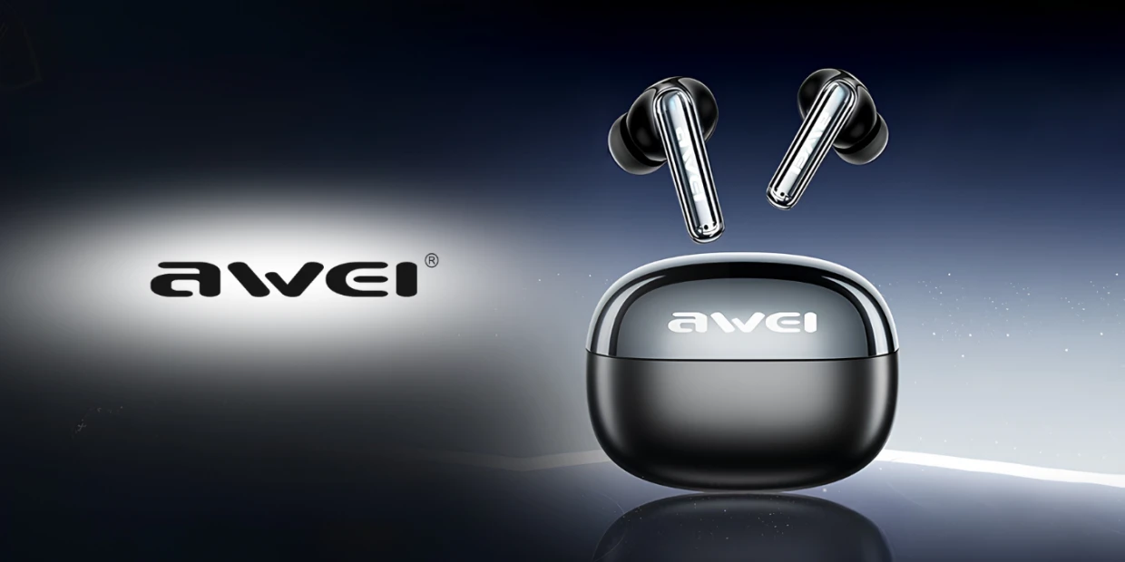 Casti wireless AWEI T92, ANC, ENC, Bluetooth 5.4, Autonomie 6h, USB-C, Negru 1 Lerato.ro