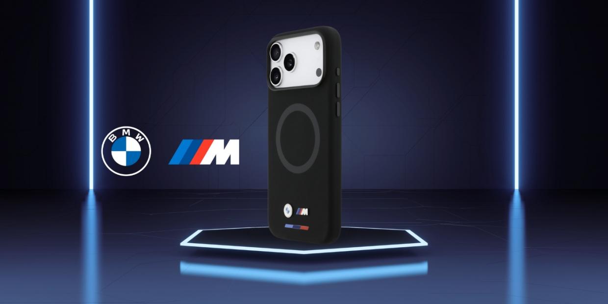 Carcasa BMW M Silicon Logo cu MagSafe compatibila cu iPhone 17 Pro Max, Negru 1 Lerato.ro