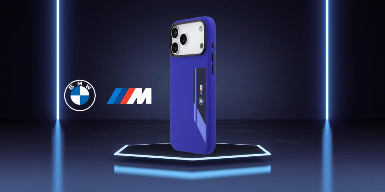 Carcasa BMW M Silicon Vertical Logo cu MagSafe compatibila cu iPhone 17 Pro Max, Navy Blue 1 Lerato.ro