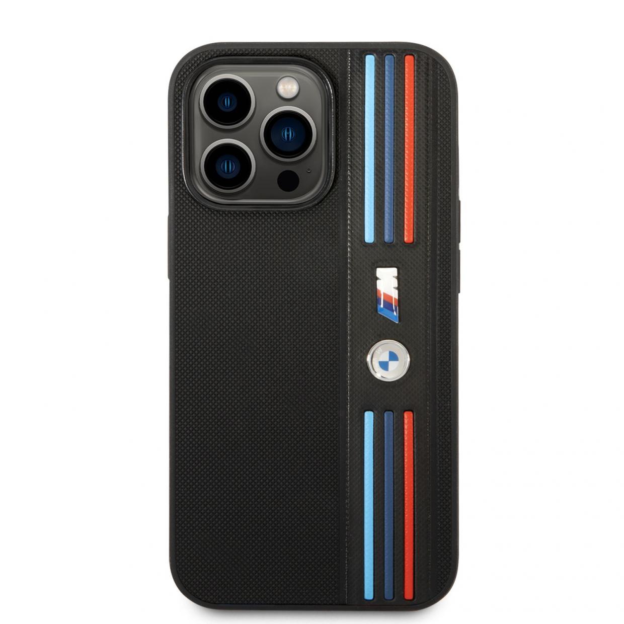 Carcasa BMW Tricolor M Collection compatibila cu iPhone 14 Pro, Negru 1 Lerato.ro