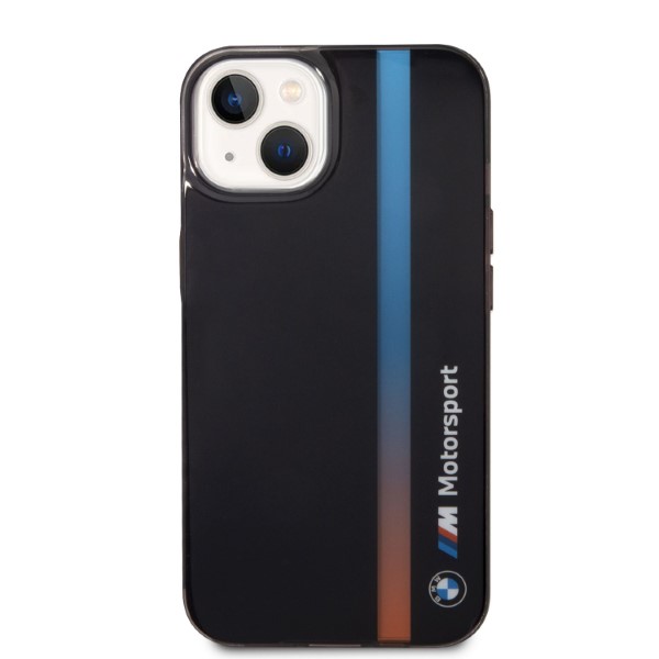 Carcasa BMW IML Tricolor Stripe compatibila cu iPhone 13 / 14 / 15, Negru 1 Lerato.ro