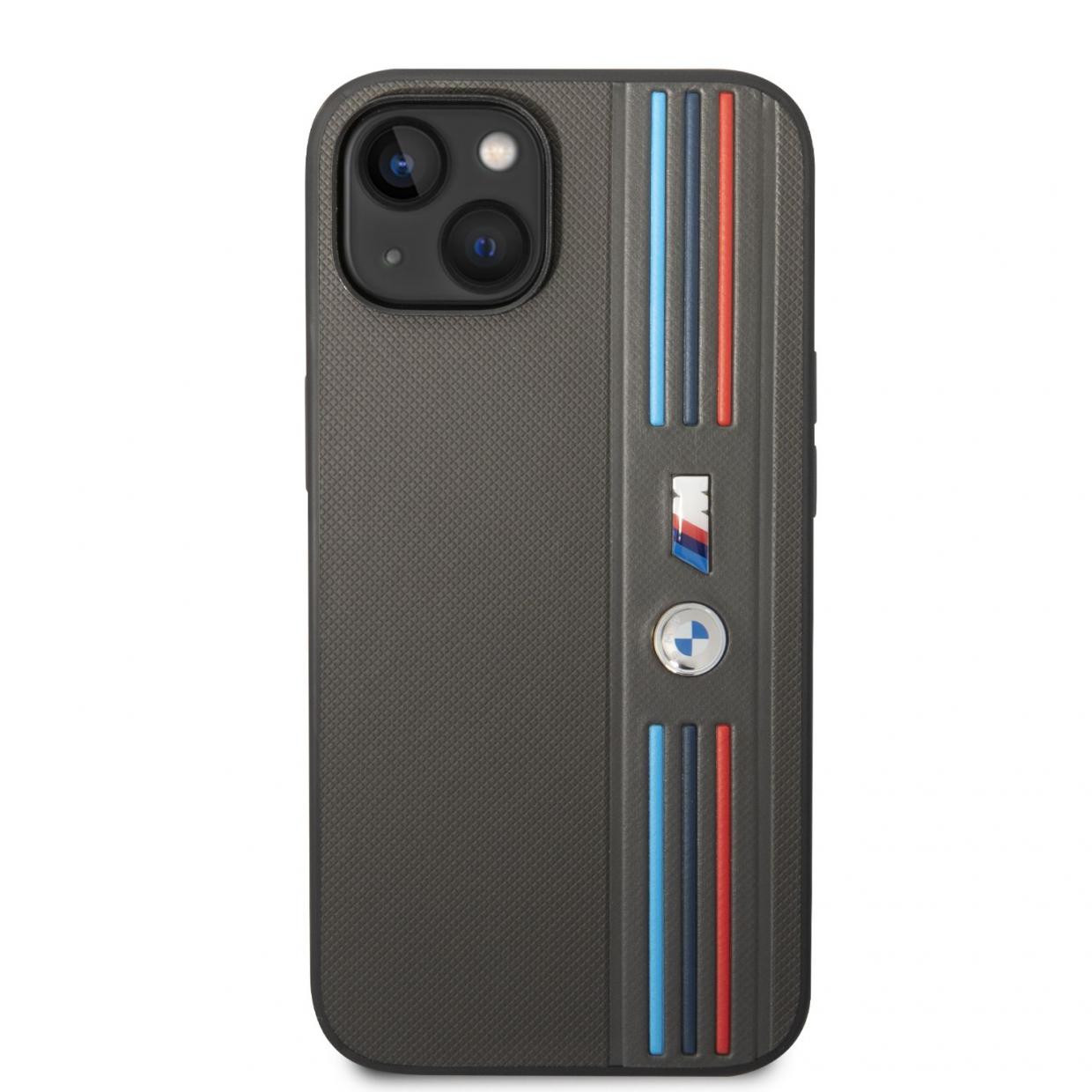 Carcasa BMW Tricolor M Collection compatibila cu iPhone 13 / 14 / 15, Gri 1 Lerato.ro