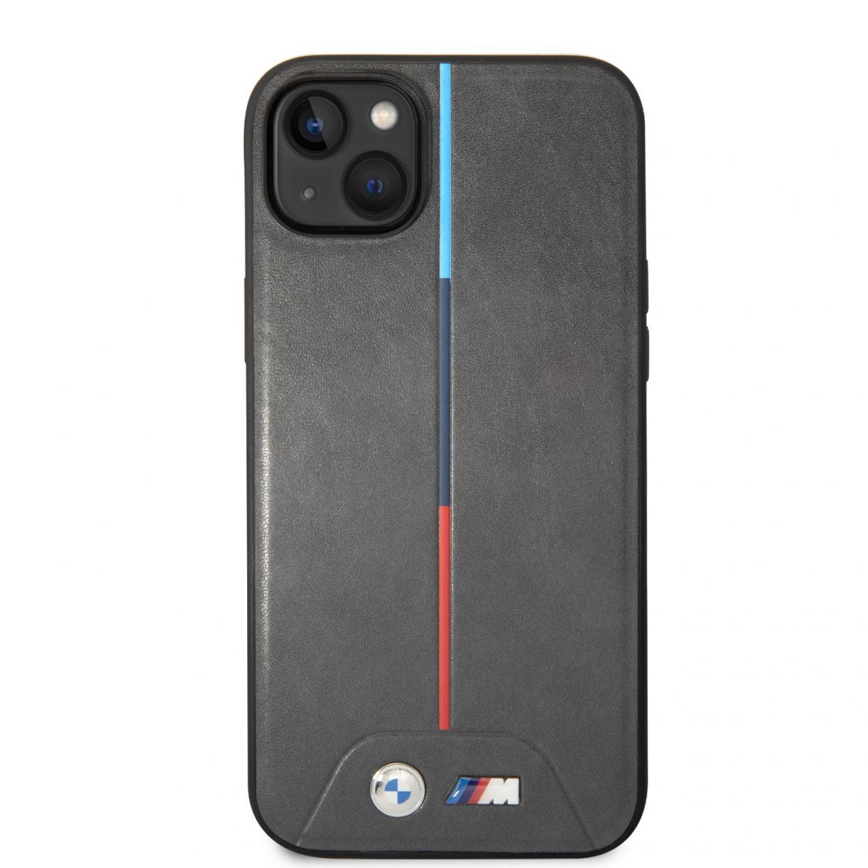 Carcasa BMW Quilted Tricolor compatibila cu iPhone 13 / 14 / 15, Gri 1 Lerato.ro