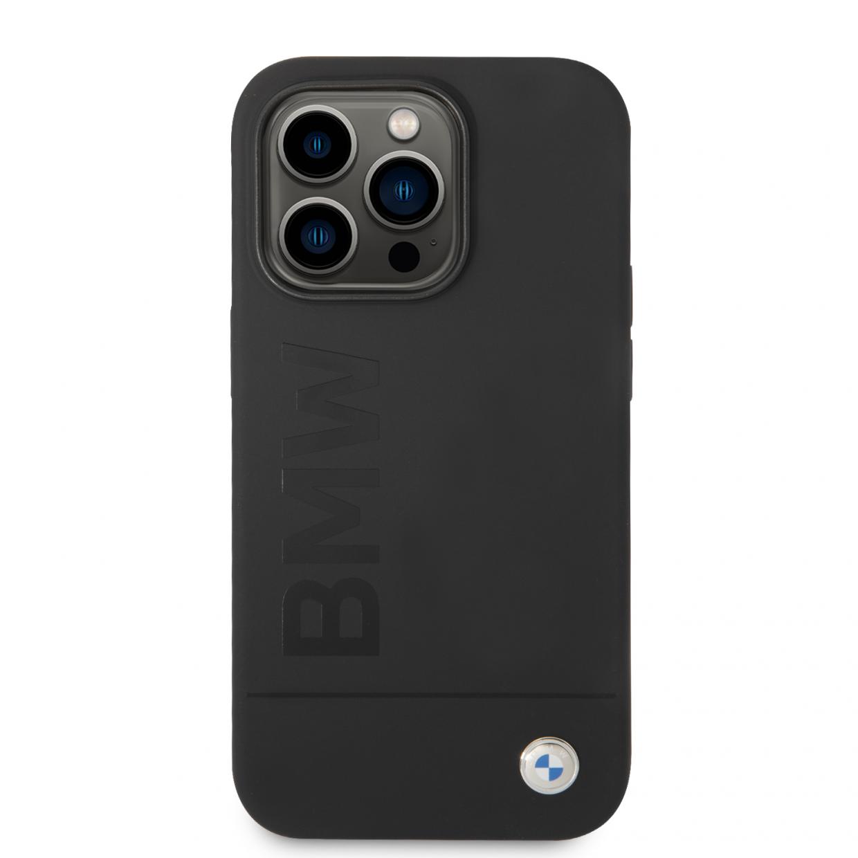 Carcasa BMW Silicone Signature Logo cu MagSafe compatibila cu iPhone 14 Pro, Negru 1 Lerato.ro