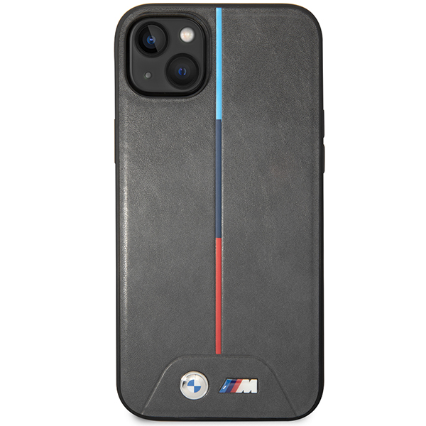 Carcasa BMW Quilted Tricolor cu MagSafe compatibila cu iPhone 14 Plus / 15 Plus, Gri 1 Lerato.ro