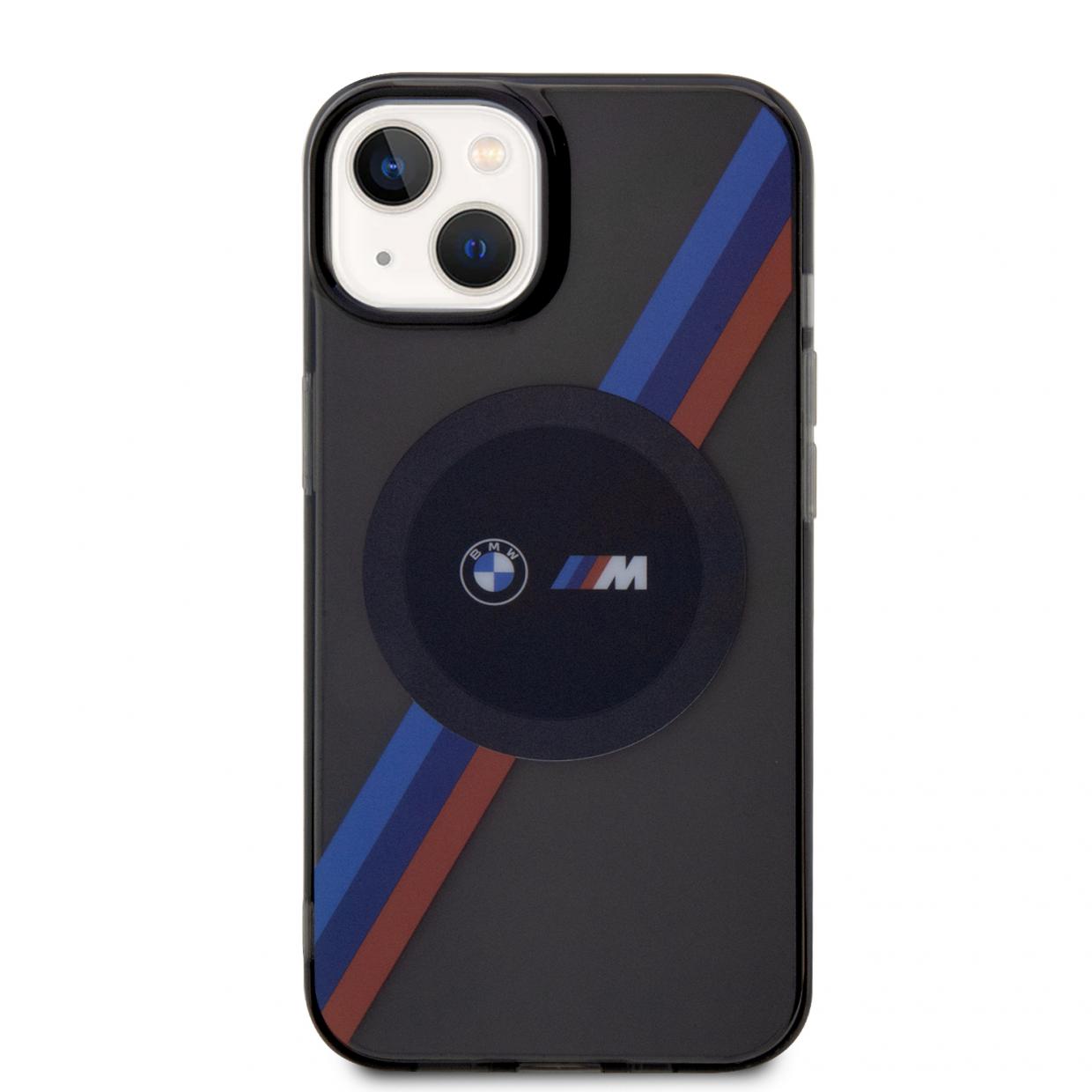 Carcasa BMW Tricolor Stripes cu MagSafe compatibila cu iPhone 13 / 14 / 15, Gri 1 Lerato.ro