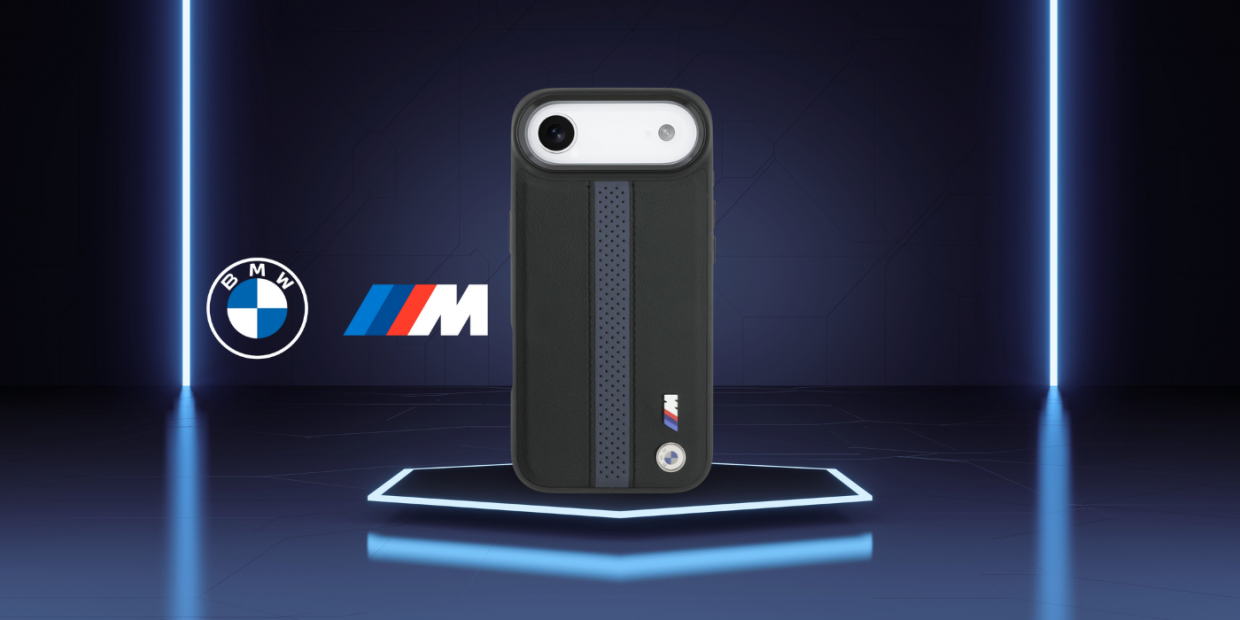 Carcasa BMW M Perforated Stripe Logo cu MagSafe compatibila cu iPhone 17 Air, Negru 1 Lerato.ro