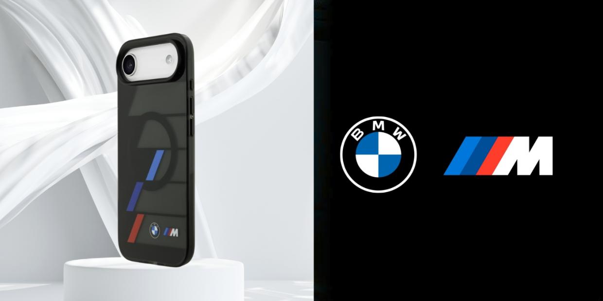 Carcasa BMW M IML Metal Buttons Tricolor Lines cu MagSafe compatibila cu iPhone 17 Air, Negru 1 Lerato.ro
