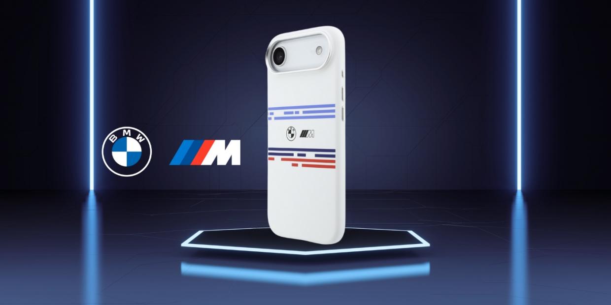 Carcasa BMW M Silicon Horizontal Line cu MagSafe compatibila cu iPhone 17 Air, Alb 1 Lerato.ro