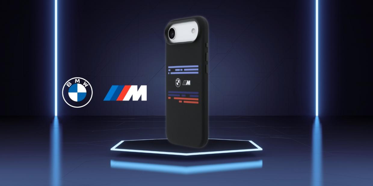 Carcasa BMW M Silicon Horizontal Line cu MagSafe compatibila cu iPhone 17 Air, Negru 1 Lerato.ro