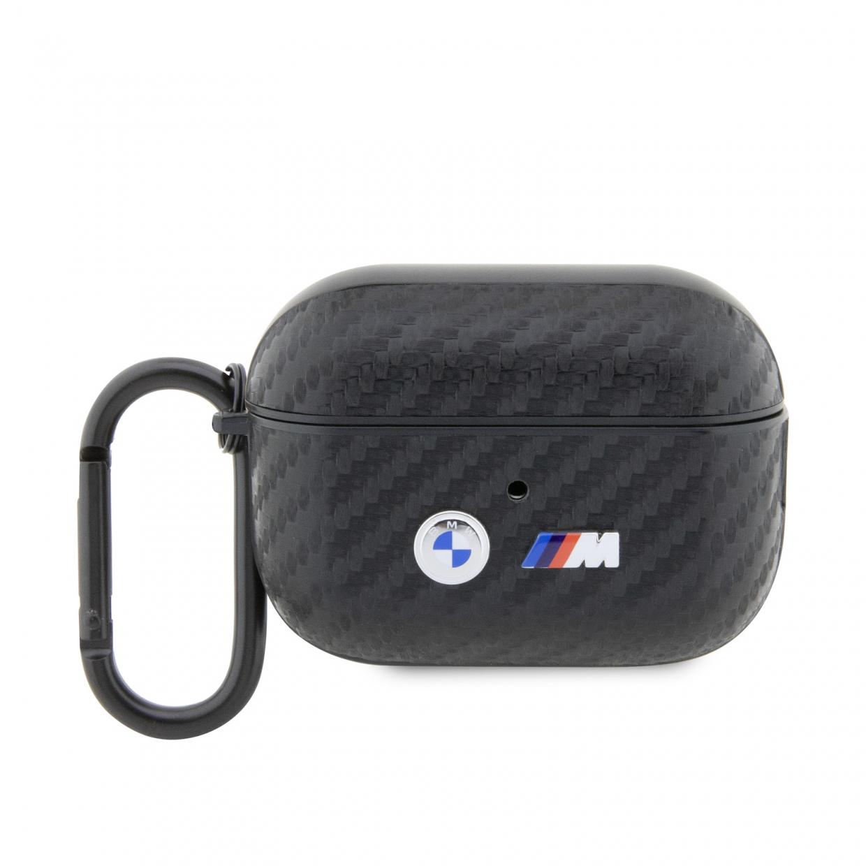 Carcasa BMW Carbon Double Metal Logo compatibila cu Apple AirPods Pro 2, Negru 1 Lerato.ro