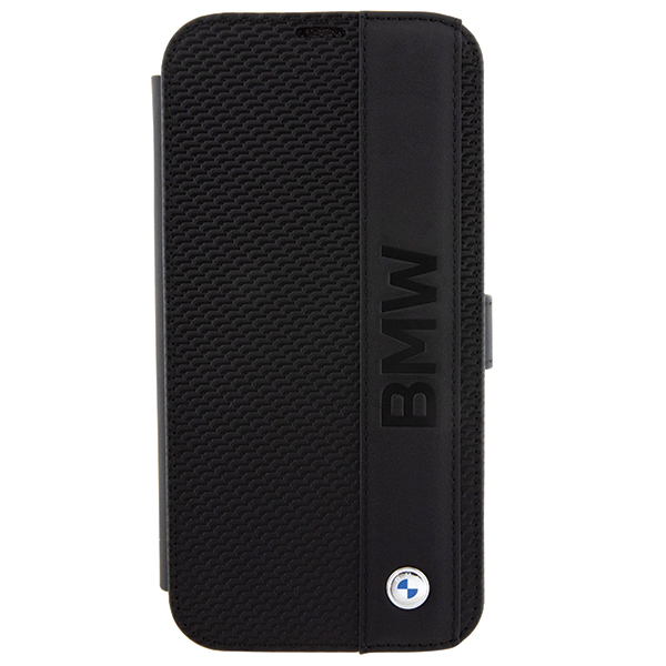 Carcasa BMW Leather Textured and Stripe compatibila cu iPhone 15 Pro, Negru 1 Lerato.ro