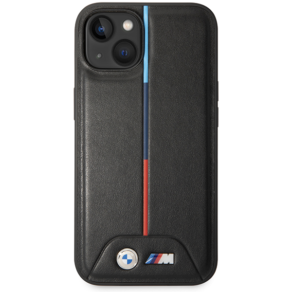 Carcasa BMW Quilted Tricolor compatibila cu iPhone 15 / 14 / 13, Negru 1 Lerato.ro